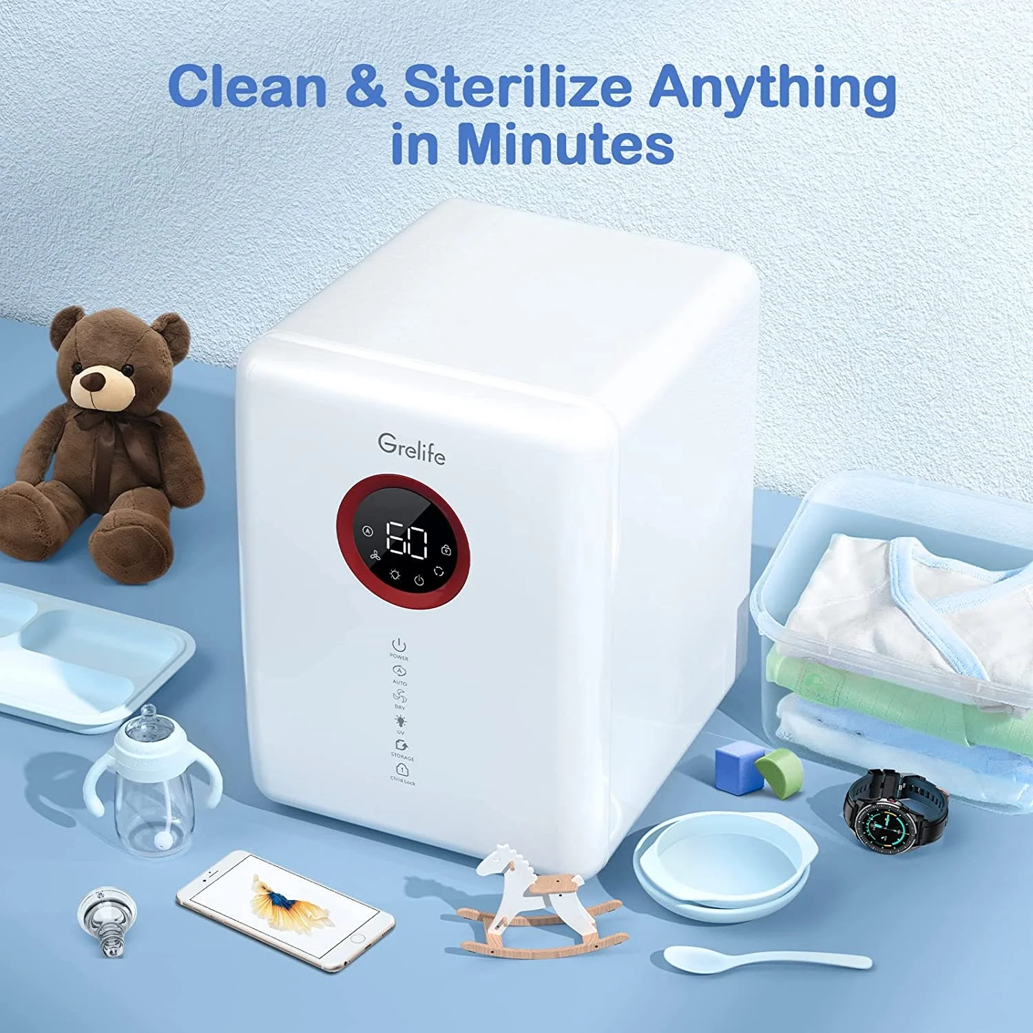 Grelife UV Sterilizer and Dryer for Baby Bottles - Image 2